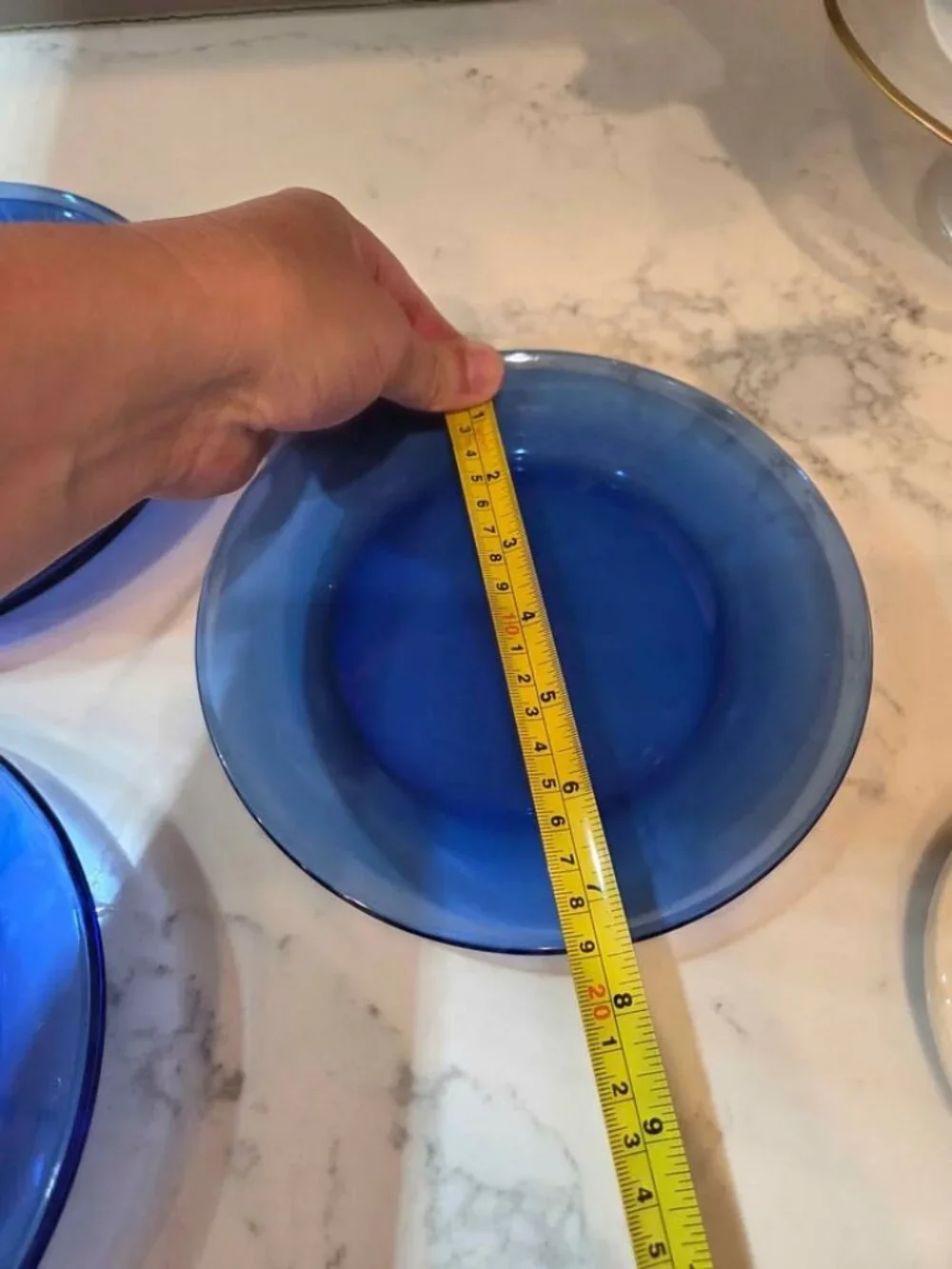 Cobalt blue glass salad plates 4 total